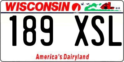 WI license plate 189XSL