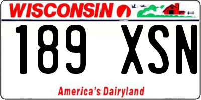 WI license plate 189XSN