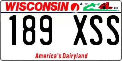 WI license plate 189XSS