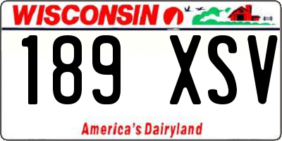 WI license plate 189XSV