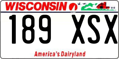 WI license plate 189XSX