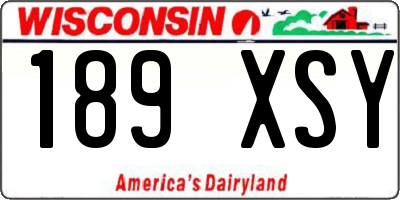 WI license plate 189XSY
