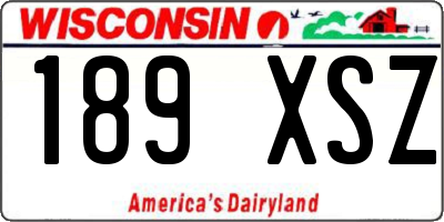 WI license plate 189XSZ