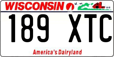 WI license plate 189XTC