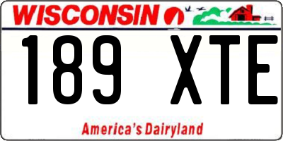 WI license plate 189XTE