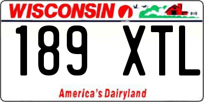 WI license plate 189XTL