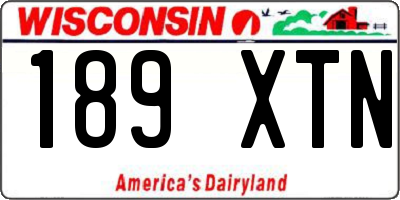 WI license plate 189XTN