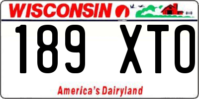 WI license plate 189XTO