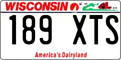WI license plate 189XTS