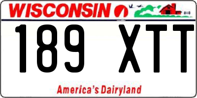 WI license plate 189XTT