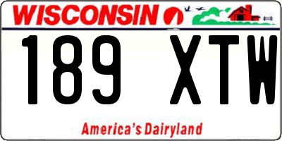 WI license plate 189XTW