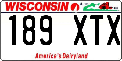 WI license plate 189XTX