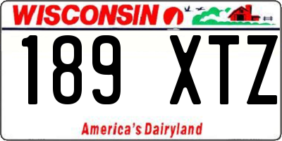 WI license plate 189XTZ