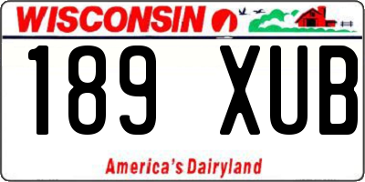 WI license plate 189XUB
