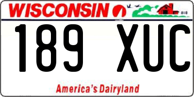 WI license plate 189XUC