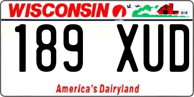 WI license plate 189XUD