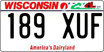 WI license plate 189XUF