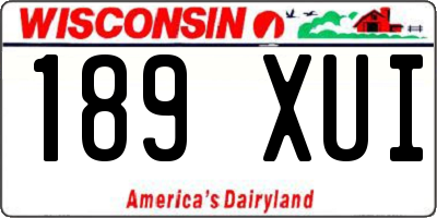 WI license plate 189XUI