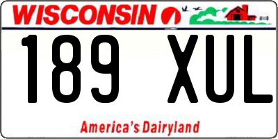 WI license plate 189XUL