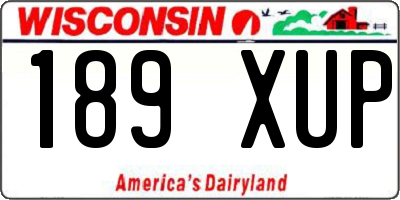WI license plate 189XUP