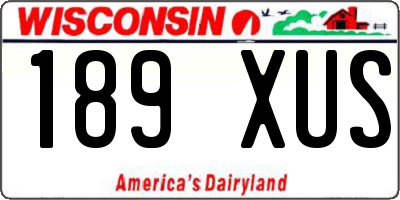 WI license plate 189XUS