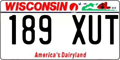 WI license plate 189XUT