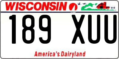 WI license plate 189XUU