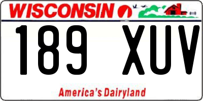 WI license plate 189XUV