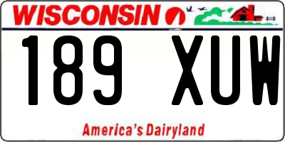 WI license plate 189XUW