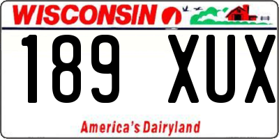 WI license plate 189XUX