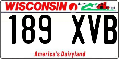 WI license plate 189XVB