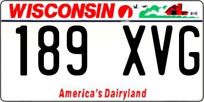 WI license plate 189XVG