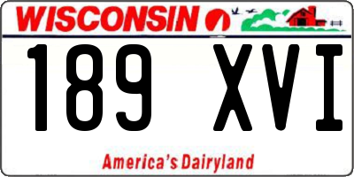 WI license plate 189XVI