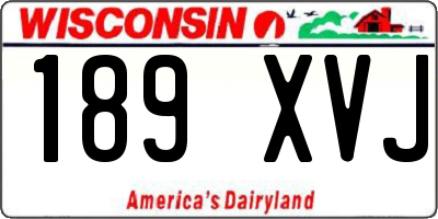 WI license plate 189XVJ