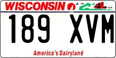 WI license plate 189XVM
