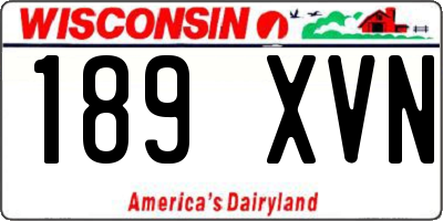 WI license plate 189XVN