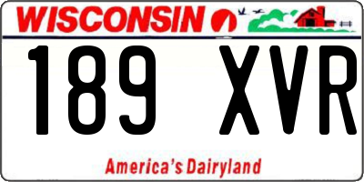 WI license plate 189XVR