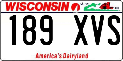 WI license plate 189XVS