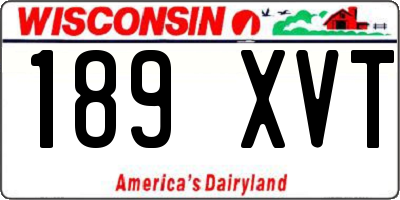 WI license plate 189XVT