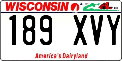 WI license plate 189XVY