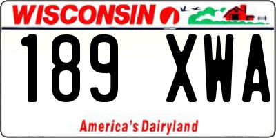 WI license plate 189XWA