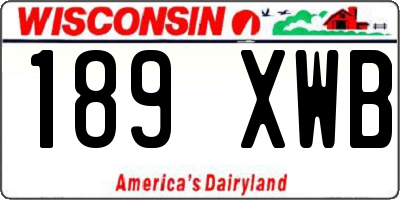 WI license plate 189XWB