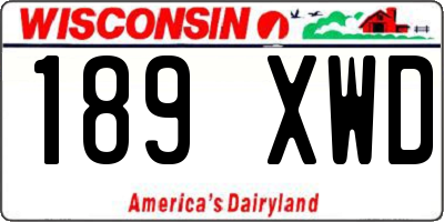 WI license plate 189XWD