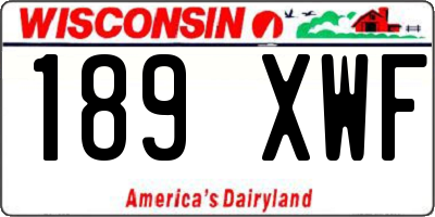 WI license plate 189XWF
