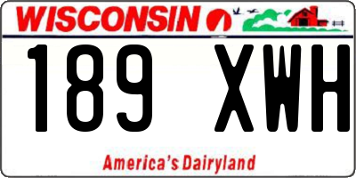 WI license plate 189XWH