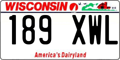 WI license plate 189XWL