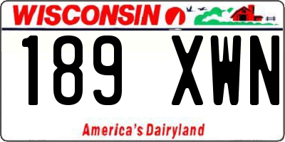WI license plate 189XWN