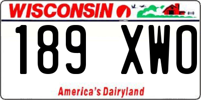 WI license plate 189XWO