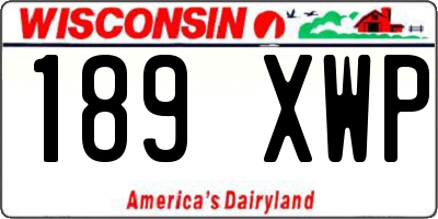 WI license plate 189XWP