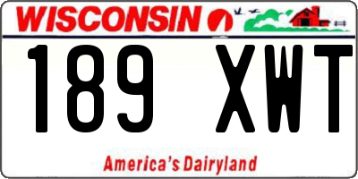 WI license plate 189XWT
